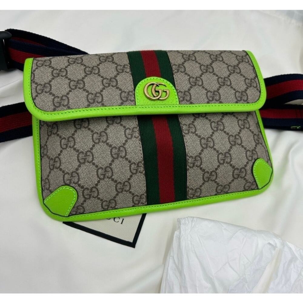 Women's Gucci GG Supreme OPHIDIA belt bag adjustable 80 cm made in Italy - Picture 7 of 10